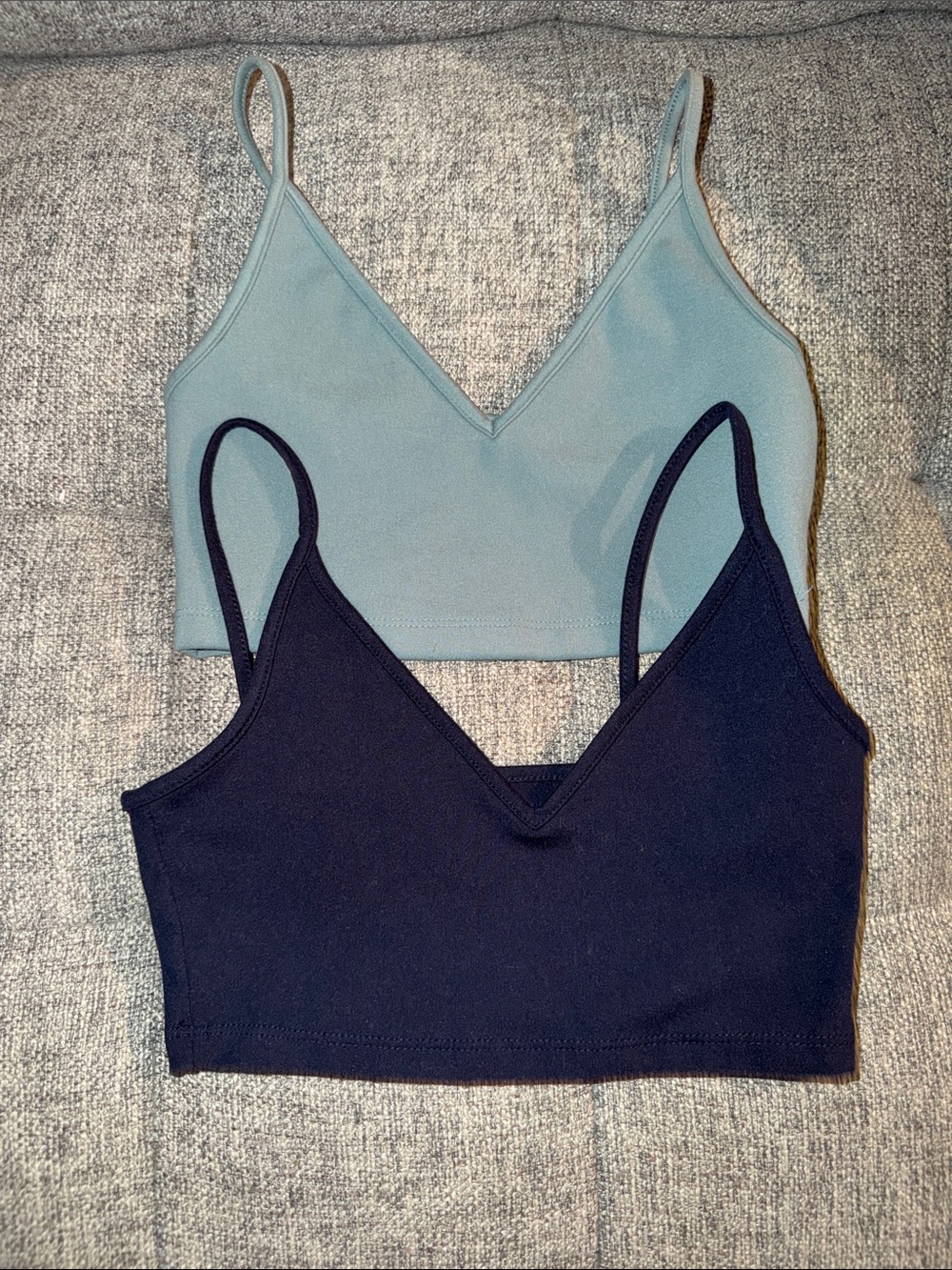 Two wild fable V-Neck Bralette Crop Tops - Light Blue & Navy